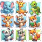 Sticker Merveilleux ensemble d'autocollants animaliers (Devant)