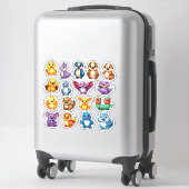 Sticker merveilleux ensemble de caricatures d'animaux (Sur valise)