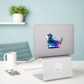 Sticker Merveilleux Sceau mignon (Ordinateur portable sur le bureau)
