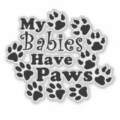 Sticker Mes bébés ont des pattes, des empreintes de chiens (Devant)