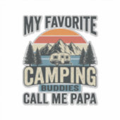 Sticker Mes copains de camping préférés m'appellent Papa S (Devant)
