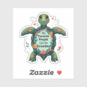 Sticker Mes Gens Préférés M'Appelent Grandma Turtle - Gran (Feuille)