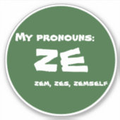 Sticker Mes pronoms Ze (Devant)