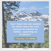 Sticker Message de foi - Bible - 1 Timothée 1-12 - Vinyl (Feuille)