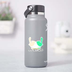 Sticker Message DIY , oiseaux roses et verts s'embrassant 