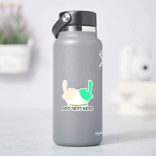 Sticker Message DIY , oiseaux roses et verts s'embrassant  (HydroFlask)