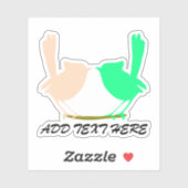 Sticker Message do-it-yourself, oiseaux roses et verts s'e (Feuille)