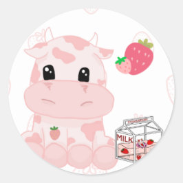 Sticker met aardbeienthema