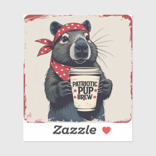 Sticker met attitude capybara (Vel)
