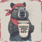Sticker met attitude capybara (Voorkant)