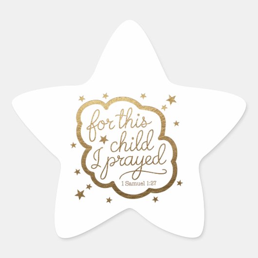 Sticker met Bijbelvers uit 1 Samuël 1:27 (Voorkant)