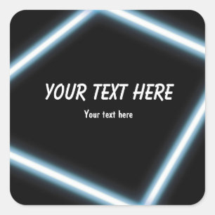 sticker met blauwe neongloed op verjaardagsfeestda