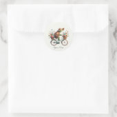 Sticker met bloemen fiets schildpad (Tas)