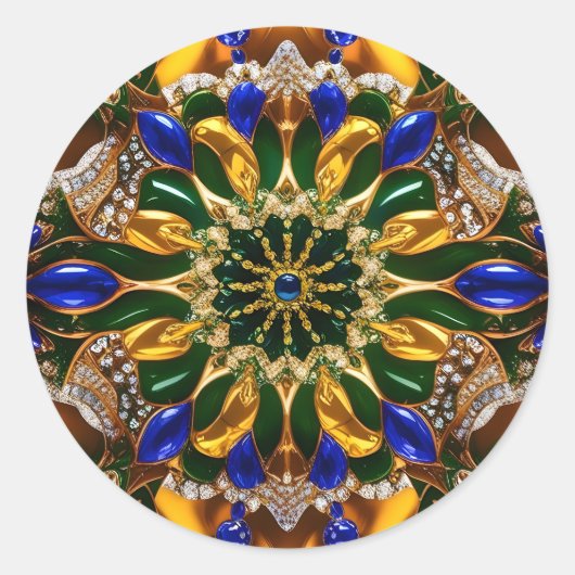 Sticker met Brazilië Kleuren Ontwerp (Voorkant)