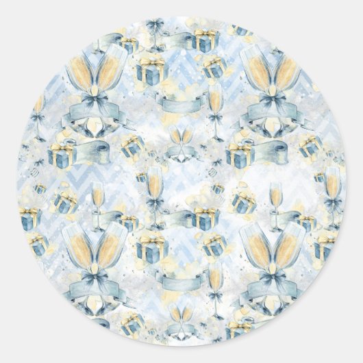 Sticker met Champaigne en Cadeaus (Voorkant)