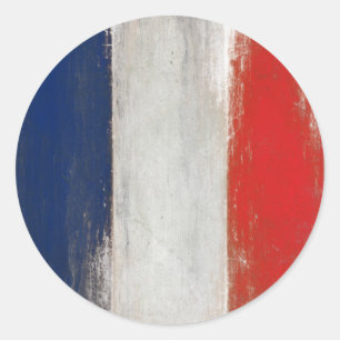 Sticker met de  Franse vlag Dirty