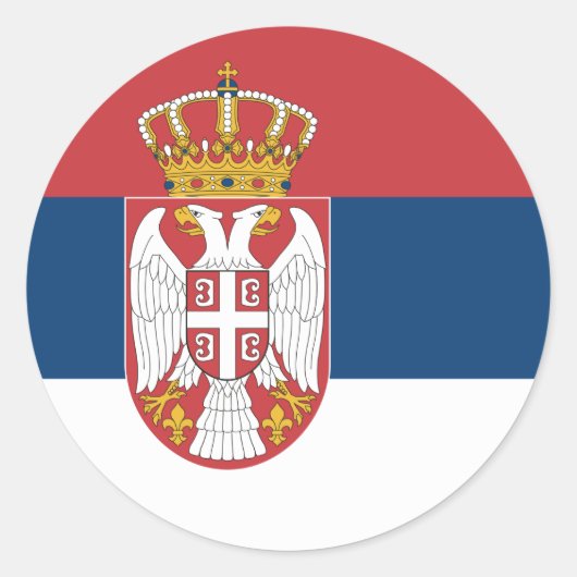 Sticker met de vlag van Servië (Voorkant)