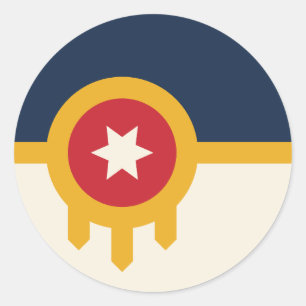 Sticker met de vlag van Tulsa, Oklahoma