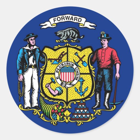 Sticker met de vlag van Wisconsin (Voorkant)