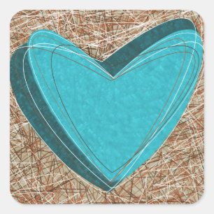 Sticker met een heerlijk turquoise hart