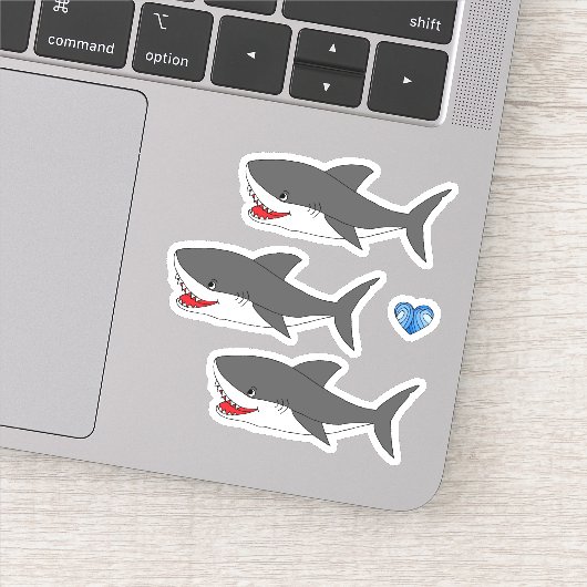 Sticker met een schattig haaienontwerp (Detail)