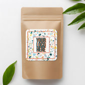 Sticker met eigen logo en kleurrijke vlekjes