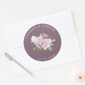 Sticker met elegante bloemige monogram in de rozen (Envelop)