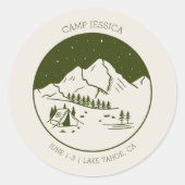 Sticker met favor voor kamp-bacheloretteparty (Voorkant)