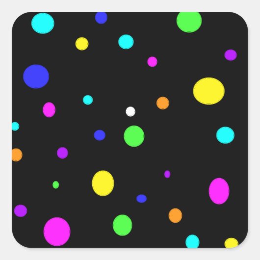 Sticker met gekleurde orbs-vierkant (Voorkant)