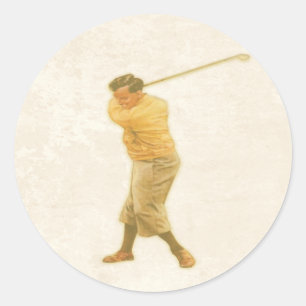 Sticker met  golfspeler