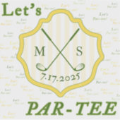 Sticker met golfthema "Let's Par-t-shirt" (Voorkant)
