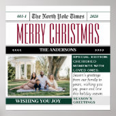 Sticker met het thema kerstvakantie krant poster (Voorkant)