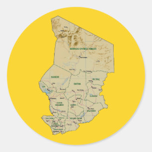 Sticker met kaart van Tsjaad