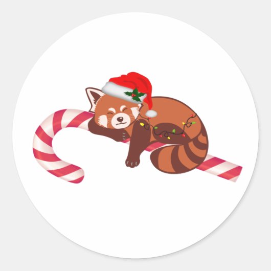 Sticker met kerstslaap Red Panda (Voorkant)