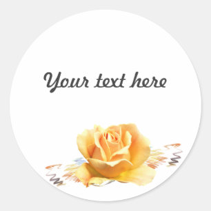 Sticker met kleine gele roos
