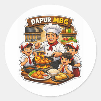 Sticker met kok die kookt Cute kookontwerp