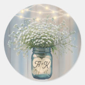 Sticker met landelijke trouwmonogram (Voorkant)
