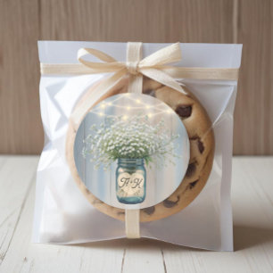 Sticker met landelijke trouwmonogram