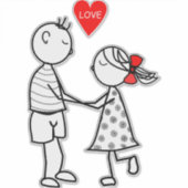 Sticker met paar liefde tekst - (Voorkant)