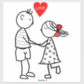 Sticker met paar liefde tekst - (Vel)