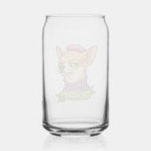 Sticker met pittige Chihuahua Blikvorm Glas (Achterkant)