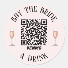 Sticker met QR-code voor 'Koop de bruid een drankj