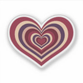 Sticker met retro rood hart (Voorkant)