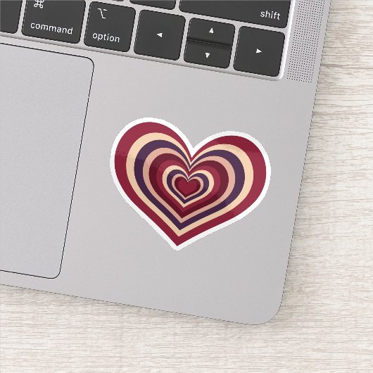 Sticker met retro rood hart (Detail)