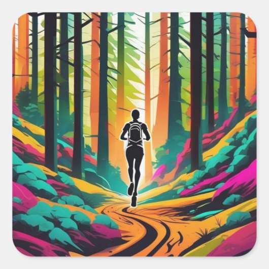 Sticker met trailrunning (Voorkant)