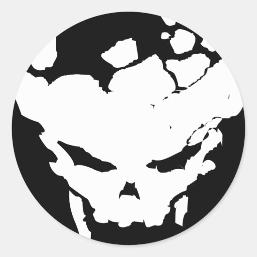 Sticker met versplinterde schedel (Voorkant)