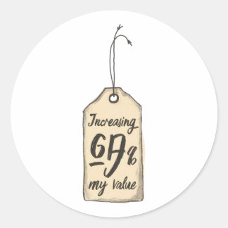 Sticker met vintage prijskaartje met toenemende wa