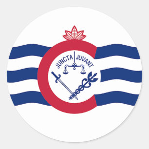 Sticker met vlag van Cincinnati, Ohio, Verenigde S