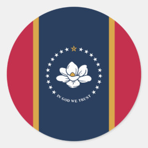 Sticker met vlag van de staat Mississippi, VS