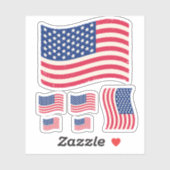 Sticker met  vlag van de VS (Vel)